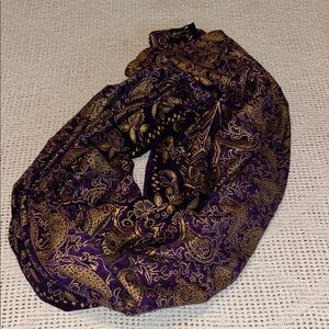 Purple and Gold Paisley Shawl Lightweight Soft Preppy Wedding Festival